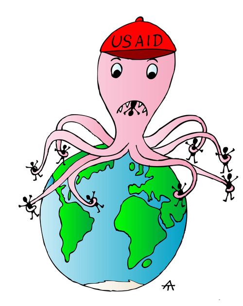 USAID Octopus Wrapping Around Globe