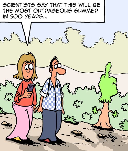 "Scientists say that this will be the most outrageous summer in 500 years..."
