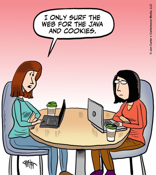 "I only surf the web for the Java and cookies."
