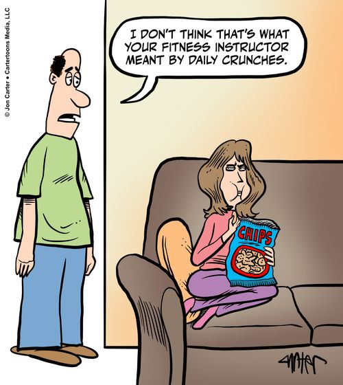 "I don't think that's what your fitness instructor meant by daily crunches."