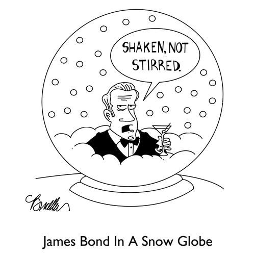 James Bond in a Snow Globe