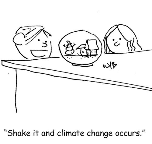 "Shake it and climate change occurs."