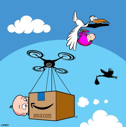Amazon Drones Delivering Babies