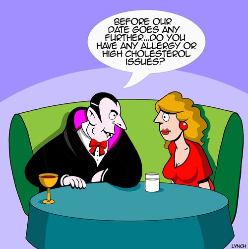 "Before our date goes any further...do you have any allergy or high cholesterol issues?"