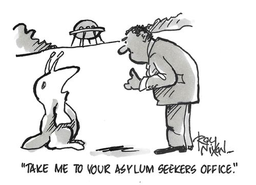 "Take me to your asylum seekers office."