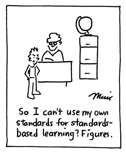"So I can't use my own standards for standards-based learning? Figures."