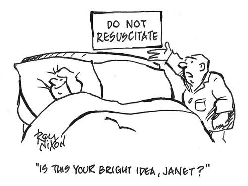 "Is this your bright idea, Janet?"