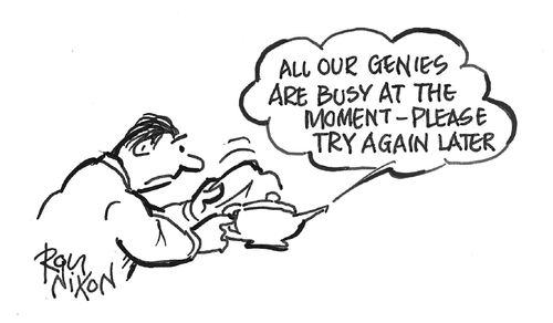 "All our genies are busy at the moment - please try again later."