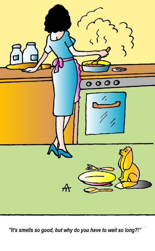 "It's smells so good, but why do you have to wait so long?!"