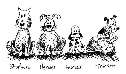 "Shepherd Herder Hunter Thinker"