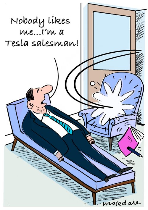 "Nobody likes me...I'm a Tesla salesman!"