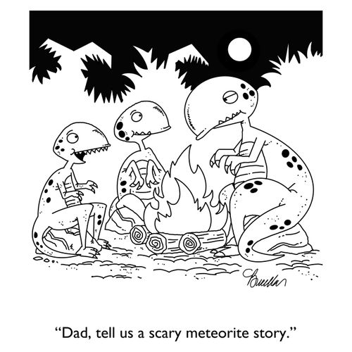 "Dad, tell us a scary meteorite story."
