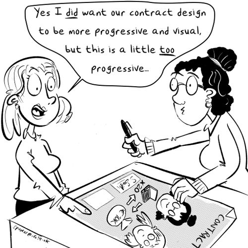 "Yes I did want out contract design to be more progressive and visual, but this is a little too progressive."