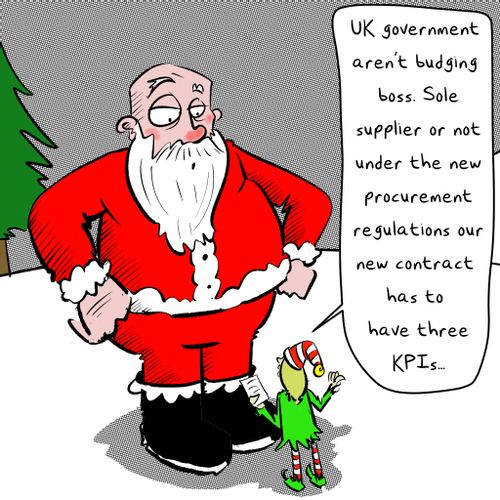 "UK government aren’t budging boss. Sole supplier or not under the new procurement regulations our new contract has to have three KPIs..."