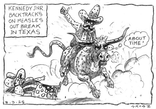 "Kennedy Jnr. backtracks on measles outbreak in Texas" "About time"