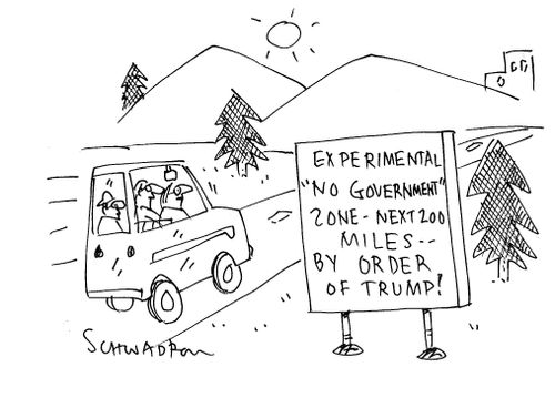 "Experimental 'no government' zone next 200 miles—by order of Trump!"
