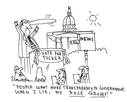 "People want more transparency in government. When I lie, my nose grows!"