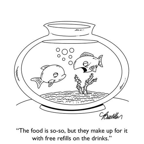 "The food is so-so, but they make up for it with free refills on the drinks."