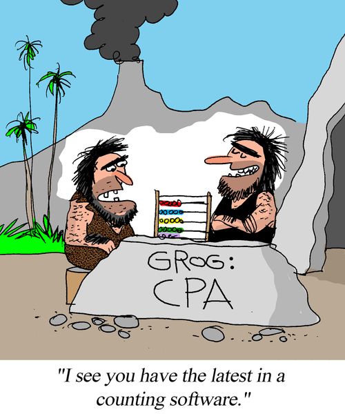 "I see you have the latest in accounting software."
