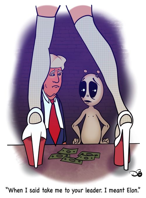 "When I said take me to you leader. I meant Elon."