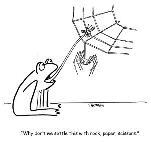 "Why don't we settle this with rock, paper, scissors."