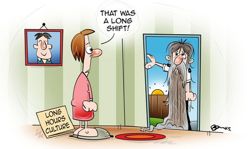 "That was a long shift!"