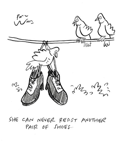 She can never resist another pair of shoes...