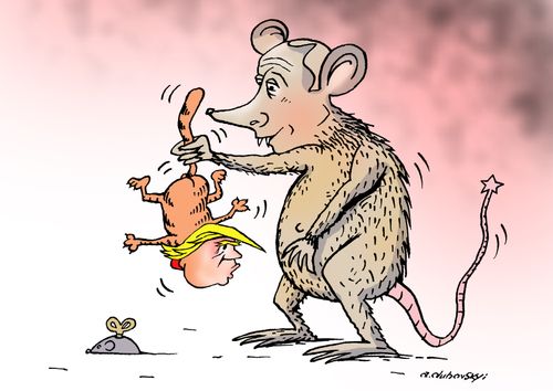 Putin Rat Grabbing Trump by the Tail