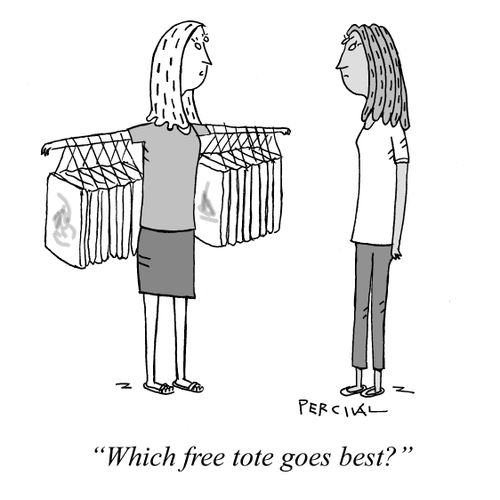 "Which free tote goes best?"