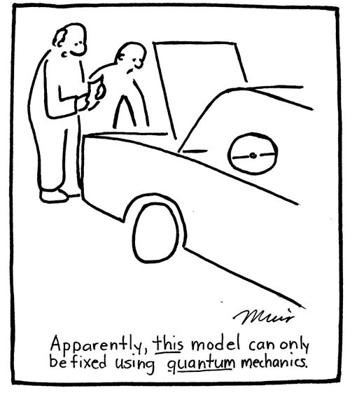 Apparently, this model can only be fixed using quantum mechanics.