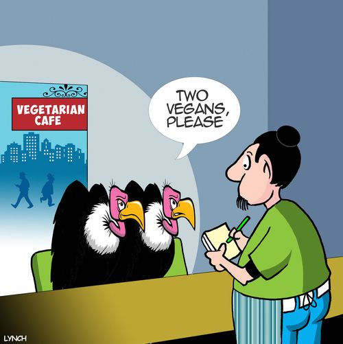 "Two vegans, please."