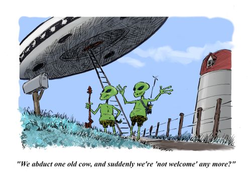 "We abduct one old cow, and suddenly we're 'not welcome' any more?"