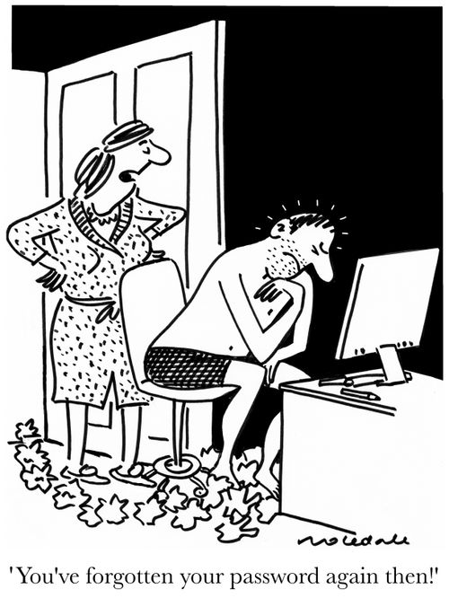 'You've forgotten your password again then!'
