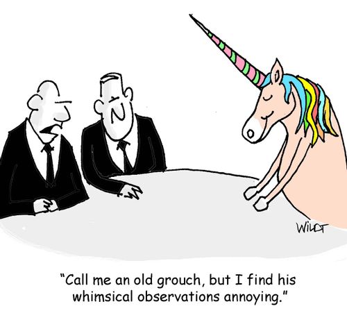 "Call me an old grouch, but I find his whimsical observations annoying."
