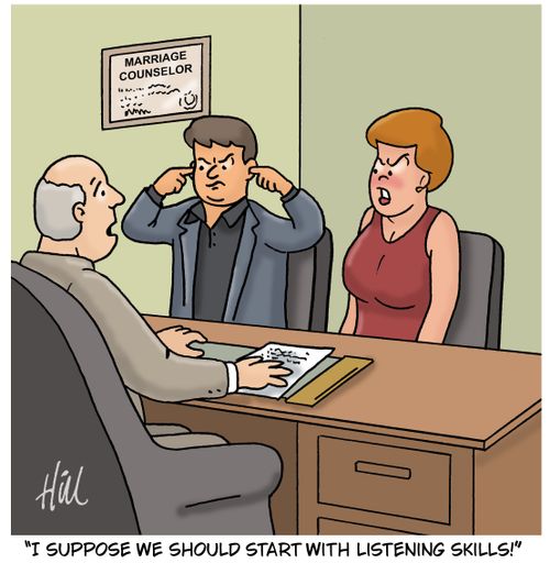 "I suppose we should start with listening skills!"