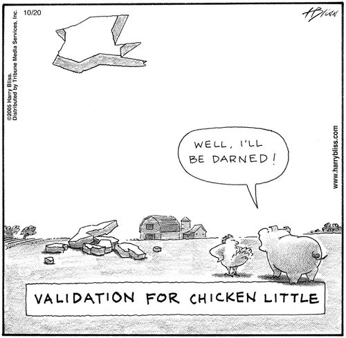 "Validation for Chicken Little."