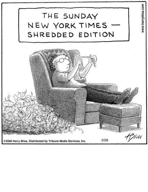"The Sunday New York Times — Shredded edition"