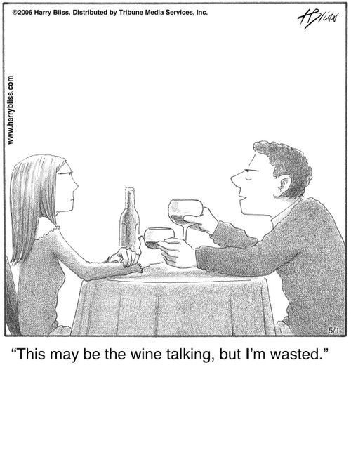 "This may be the wine talking, but I'm wasted."