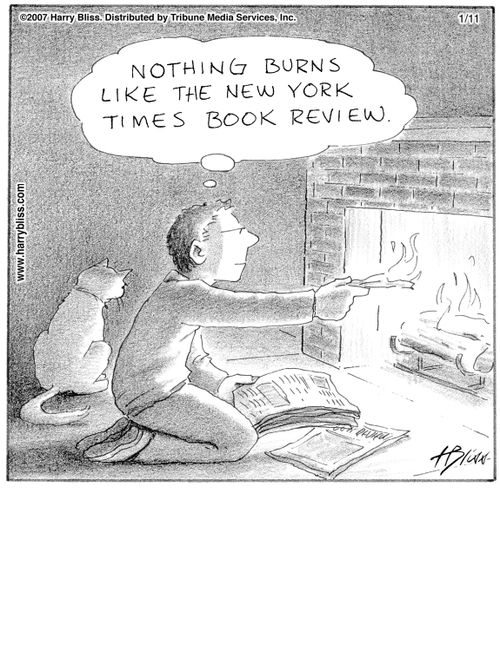 "Nothing burns like the New York Times book review."