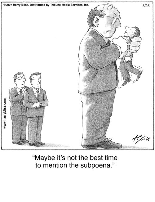 "Maybe it’s not the best time to mention the subpoena."