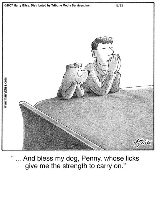 "... And bless my dog, Penny, whose licks give me the strength to carry on."