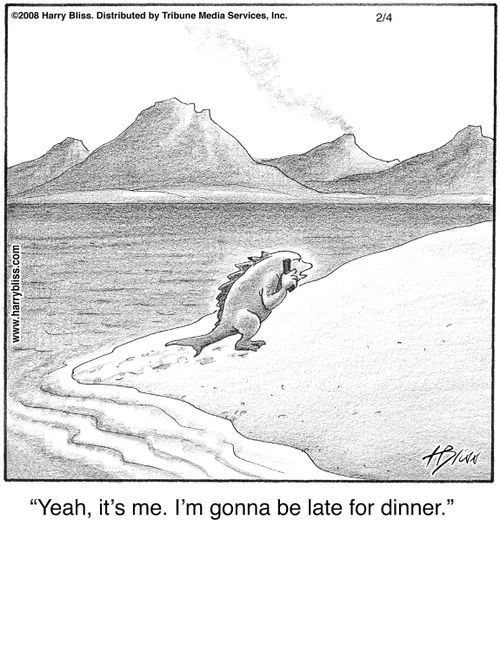 "Yeah, it's me. I'm gonna be late for dinner."