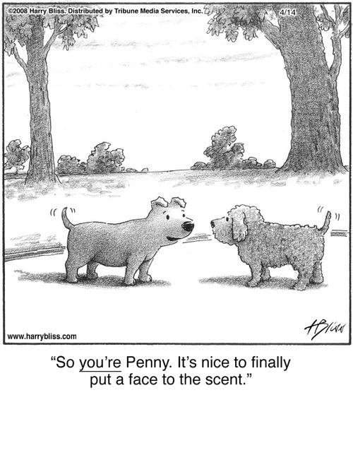 "So you’re Penny. It’s nice to finally put a face to the scent."