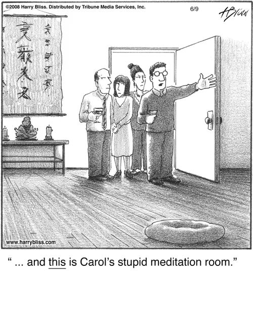 "... and this is Carol’s stupid meditation room."