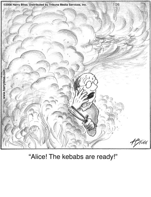 "Alice! The kebabs are ready!"