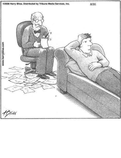 "Suddenly I'm feeling paranoid about all the notes you're taking."