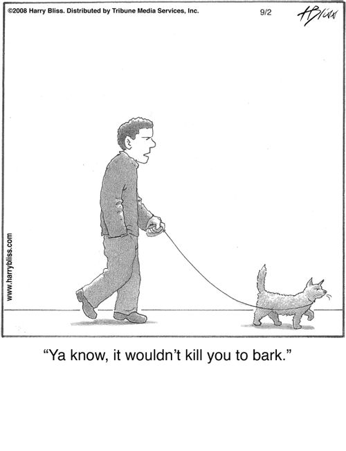 "Ya know, it wouldn’t kill you to bark."