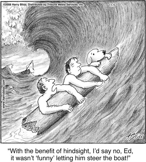 "With the benefit of hindsight, I’d say no, Ed, it wasn’t ‘funny’ letting him steer the boat!"