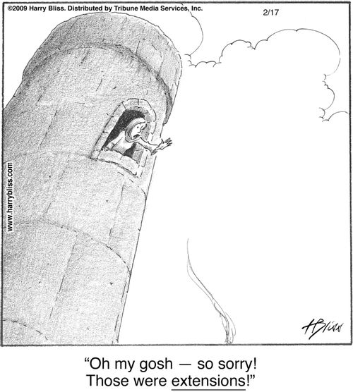 "Oh my gosh — so sorry! Those were extensions!"