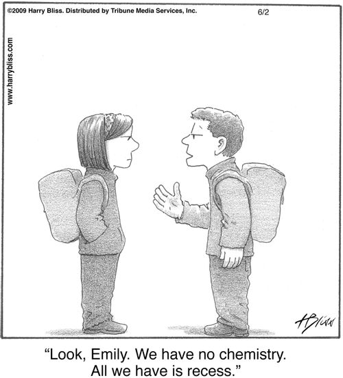 "Look, Emily. We have no chemistry. All we have is recess."
